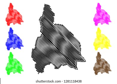 San Juan (Region of Argentina, Argentine Republic, Provinces of Argentina) map vector illustration, scribble sketch San Juan Province map