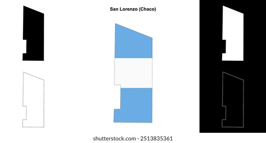 San Lorenzo department (Chaco) outline map set