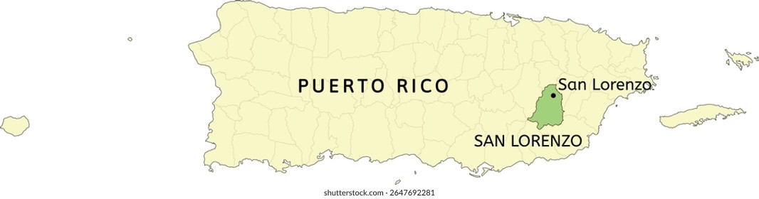 San Lorenzo municipality and city of San Lorenzo location on Puerto Rico map