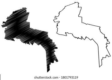 San Luis Potosi City (United Mexican States, Mexico, San Luis Potosi State) map vector illustration, scribble sketch City of SLP or San Luis map