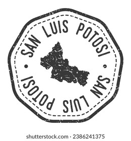 San Luis Potosi, Mexico Map Stamp Retro Postmark. Silhouette Postal Passport. Seal Round Vector Icon. Badge Vintage Postage Design.