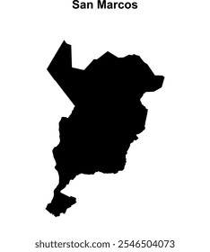 San Marcos department blank outline map