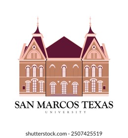 san marcos texas university illustration and print ready file, eps file, uhland, maxwell, martindale, staples, kyle, zorn, geronimo, lockhart, new braunfels, san marcos, canyon lake, san antonio