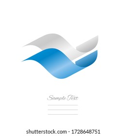 San Marino abstract flying wavy flag white blue ribbon logo icon banner