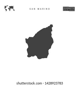 San Marino Blank Vector Map Isolated on White Background. High-Detailed Black Silhouette Map of San Marino.