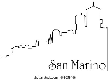  San Marino city one line drawing background