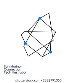 San Marino Connection Tech Technology Geometric Polygonal Logo Vector Icon Illustration