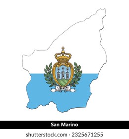 San Marino Country - Flag Map