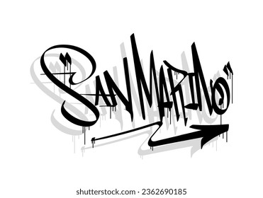 SAN MARINO country graffiti tag style