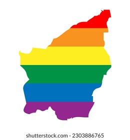 San Marino country silhouette. Country map silhouette in rainbow colors of LGBT flag.