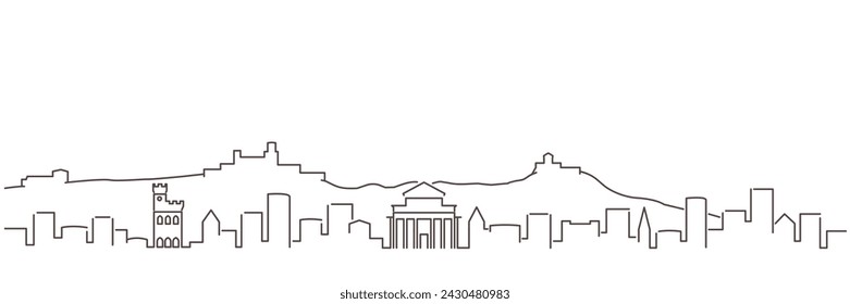 San Marino Dark Line Simple Minimalist Skyline With White Background