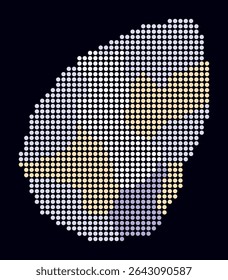 San Marino dotted map. Digital style map of the country on a dark background. San Marino shape with circle dots. Colored dots style. Large size circles. Beautiful vector illustration.