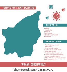 San Marino Europe Country Map. Covid-29, Corona Virus Map Infographic Vector Template EPS 10.
