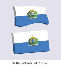 San Marino Flag 3d shape vector illustration