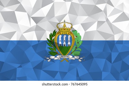 San Marino flag. Abstract Polygon Geometric Shape Background. Vector eps10.