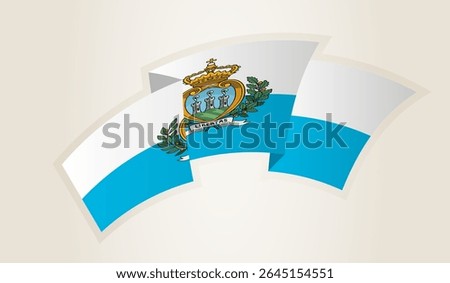 San Marino Flag in Abstract Ribbon Shape, National Symbol of the San Marino. This vector is ideal for use in national events, Independence Day, international sports competitions.