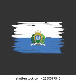 San Marino Flag Brush. National Flag