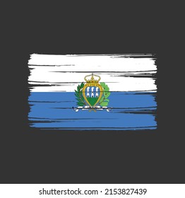 San Marino Flag Brush. National Flag