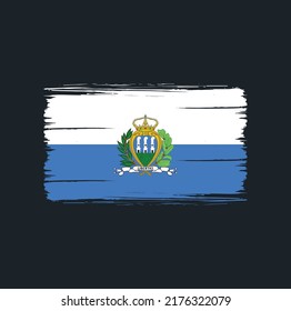 San Marino Flag Brush. National Flag