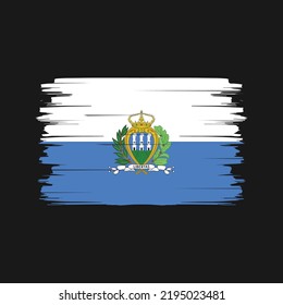San Marino Flag Brush. National Flag
