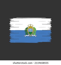 San Marino flag with brush stroke background