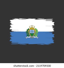 San Marino flag with brush stroke background