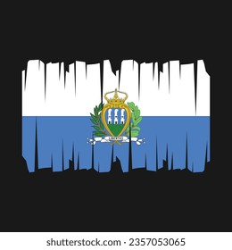 San Marino flag with brush stroke vector Illustration