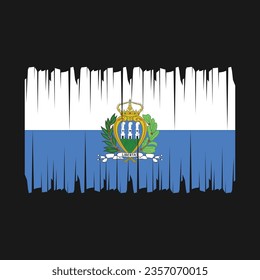 San Marino flag with brush stroke vector Illustration