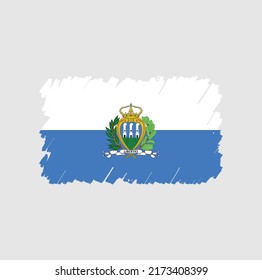 San Marino Flag Brush Strokes. National Flag