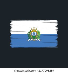 San Marino Flag Brush Strokes. National Flag