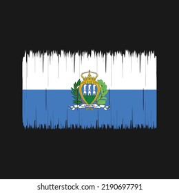 San Marino Flag Brush Strokes. National Flag