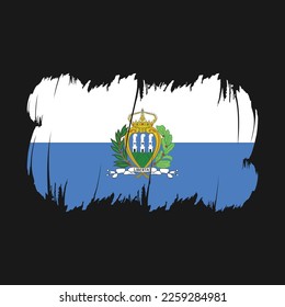 San Marino Flag Brush Strokes Vector