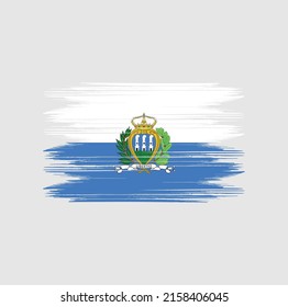 San Marino Flag Brush Vector