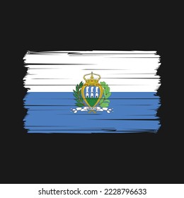 San Marino Flag Brush Vector Illustration