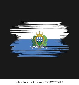 San Marino Flag Brush Vector Illustration