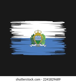 San Marino Flag Brush Vector Illustration