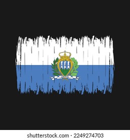 San Marino Flag Brush Vector Illustration