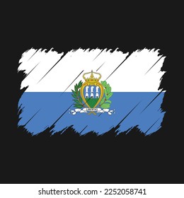 San Marino Flag Brush Vector Illustration