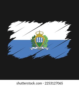 San Marino Flag Brush Vector Illustration