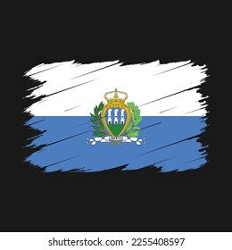 San Marino Flag Brush Vector Illustration