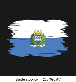 San Marino Flag Brush Vector Illustration