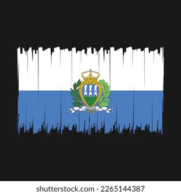 San Marino Flag Brush Vector Illustration