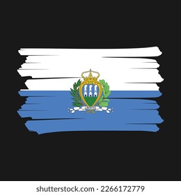 San Marino Flag Brush Vector Illustration