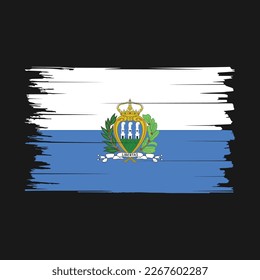 San Marino Flag Brush Vector Illustration