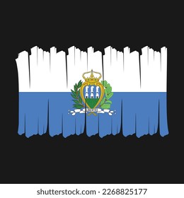 San Marino Flag Brush Vector Design