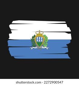 San Marino Flag Brush Vector Illustration