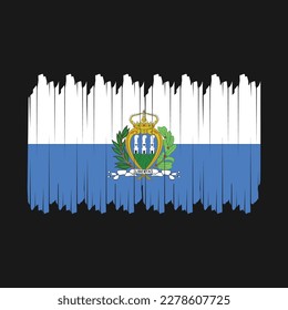 San Marino Flag Brush Vector Illustration