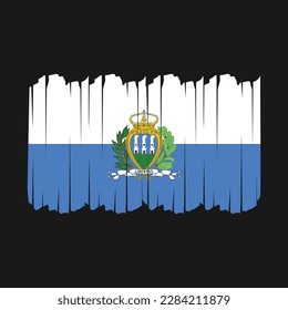 San Marino Flag Brush Vector Illustration