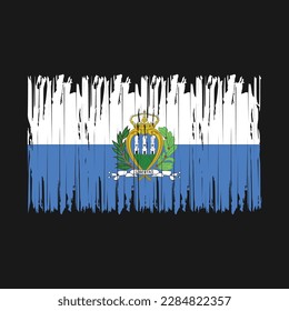 San Marino Flag Brush Vector Illustration