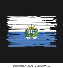 San Marino Flag Brush Vector Illustration